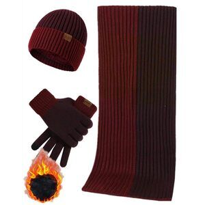 4815 Mens Winter Scarf Hats And Glovess Set Knit Beanie Hat Warmer Scarfs